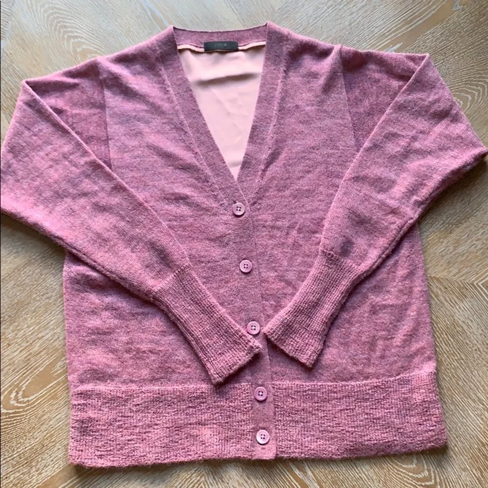 J. CREW Purple Alpaca Wool Open Cardigan M